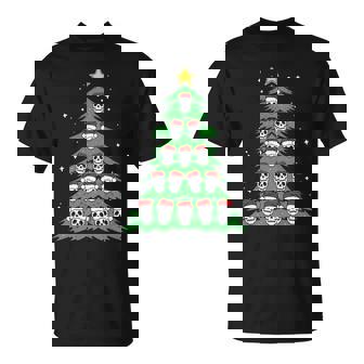 Skull Christmas Tree Pajama Cool Skeleton Santa Hat X-Mas T-Shirt - Monsterry