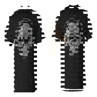 Skull Of Diamonds Dj With Headphones T-Shirt - Monsterry