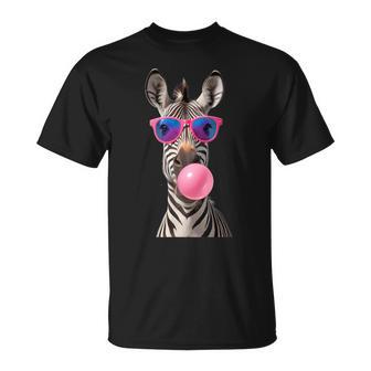 Snirt Zebra Bubblegum Bubble Pink Sunglasses T-Shirt - Geschenkecke