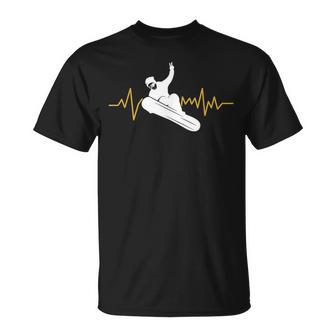 Snowboard Ekg Heartbeat Snowboarding T-Shirt - Geschenkecke