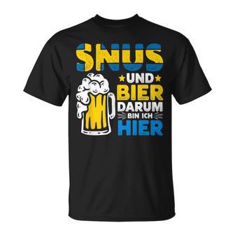 Snus Darum Bin Ich Hier Swedish Chewing Tobacco T-Shirt - Geschenkecke