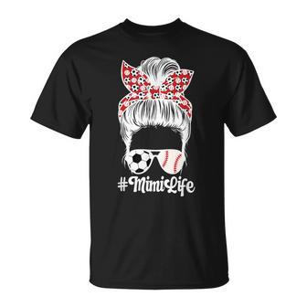 Soccer Baseball Mimi Life Baseball Soccer Mimi Grandma T-Shirt - Thegiftio UK