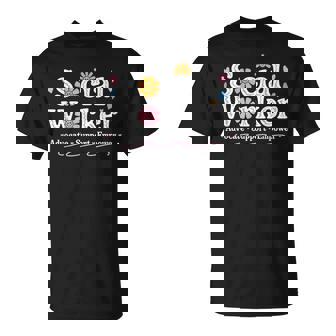 Social Worker Appreciation Flower Social Work Month 2025 T-Shirt - Seseable