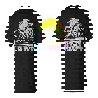 Softball Grandma Softball Player Game Day Mother Tie Dye T-Shirt - Thegiftio