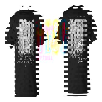 Softball Mom Coquette Brushstroke Mother's Day T-Shirt - Monsterry