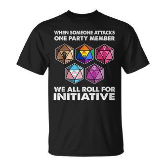 If Someone Attacks A Party Member We Roll All Initiative T-Shirt - Geschenkecke