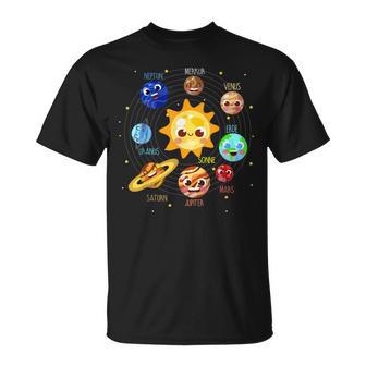 Sonnensystem Planet Weltraum Planeten Kinder Astronaut T-Shirt - Geschenkecke