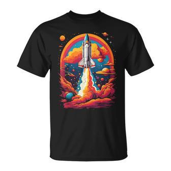 Space Travel With Space Shuttle Rocket Astronaut Dream T-Shirt - Geschenkecke