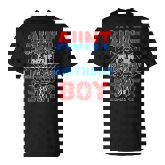 Spider Web Birthday Party Aunt Of The Birthday Boy T-Shirt | Seseable UK