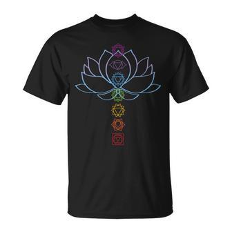 Spiritual Zen Lotus Flower Chakras Aligned Yoga T-Shirt - Geschenkecke