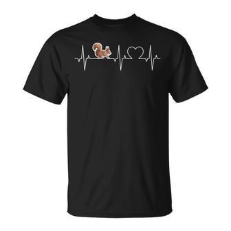 Squirrel Heartbeat Squirrel Ekg Heart Squirrel T-Shirt - Geschenkecke