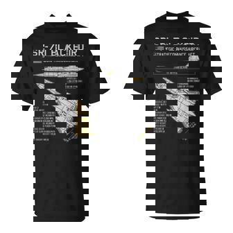 SR-71 Bird Aircraft Spy Plane Blueprint Data T-Shirt - Monsterry