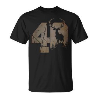 Stag Motif For Hunters 40S Birthday Or Anniversary T-Shirt - Geschenkecke