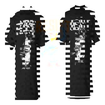 I Stand With Penguin Resist Penguins Protest Against Tariffs T-Shirt - Monsterry