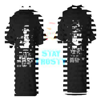 Stay Frosty Christmas Cool Snowman Premium T-Shirt - Monsterry