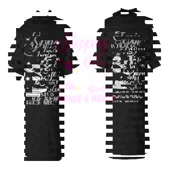 Stepping Into My 65th Birthday With God's Grace & Mercy T-Shirt - Monsterry