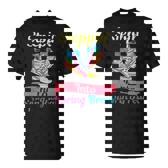 Stepping Into Spring Break Crew 2025 Girls Family Vacation T-Shirt | Mazezy
