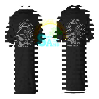 Sun Salt Sand Beach Palm Tree Summer Vacation T-Shirt - Monsterry