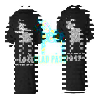 Swedish Easter Graphic Dala Horse Glad Pask Easter Egg T-Shirt - Monsterry