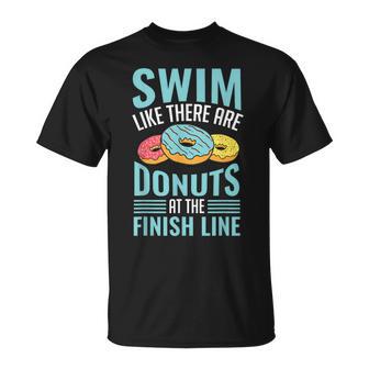 Swim Like There Are Donuts Swimming Swimmer T-Shirt - Monsterry
