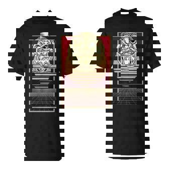 Synthwave Japonais Daruma Doll Rising Japon Sun T-Shirt - Cadeauxyz