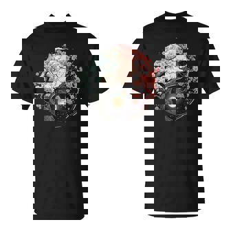 Taoism Yin Yang Cherry Blossom On Taijitu Yin Yang T-Shirt - Monsterry