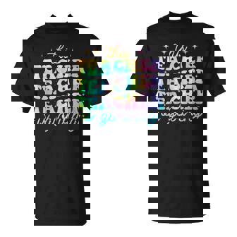 This Teacher Is Glowing Tie Dye Hello Summer End Of School T-Shirt - Monsterry