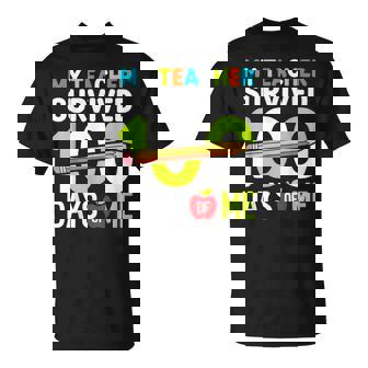 My Teacher Survived 100 Days Of Me 100Th Days Of School T-Shirt | Mazezy