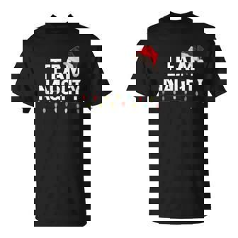 Team Naughty Or Nice Matching Christmas Couples Costume T-Shirt - Monsterry