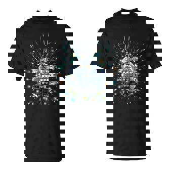 Techno Plattenspieler Und Discoball Outfits Retro Disco Ball Party Schwarz S Disco- T-Shirt - Geschenkecke