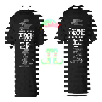 Tennis Elf Matching Family Group Christmas Holiday T-Shirt - Monsterry