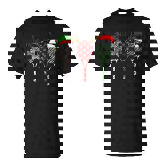 Tennis Merry Chistmas 3 Tennis Racket Christmas T-Shirt - Monsterry