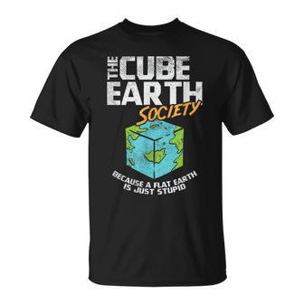 Terre Cubique Terre Plate Théorie Du Complot T-Shirt - Cadeauxyz