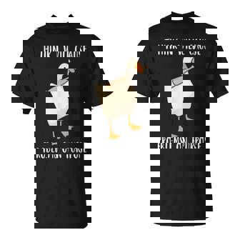 I Think I Will Cause Problems On Purpose Sarcastic Duck Meme Small Black T-Shirt - Seseable