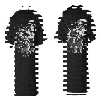Three Raccoons Howl At Moon 3 Wolfs Parody Raccoon T-Shirt - Monsterry