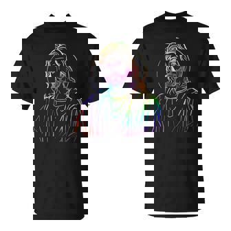 Tie Dye JESUS Abstract Face Shirt Face Jesus Christ Lines 4 T-Shirt - Monsterry