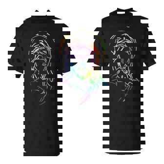 Tie Dye JESUS Abstract Face Shirt Face Jesus Christ Lines 7 T-Shirt - Monsterry