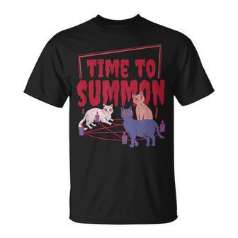 Time To Summon Satanic Cats With Pentagram Cat Pet T-Shirt - Geschenkecke