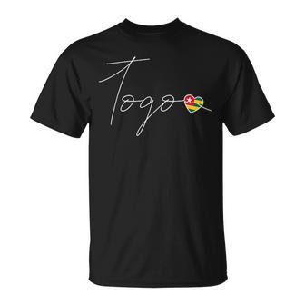 Togo Simple Love Drapeau Togolais Cœur Sur Togo T-Shirt - Cadeauxyz