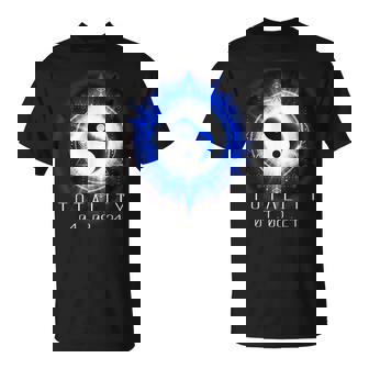 Totality Solar Eclipse 2024 Bleu Yin Yang Duality T-Shirt - Cadeauxyz