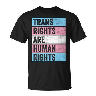 Trans Rights Are Human Rights LGBTQ Flag Gay Pride Month T-Shirt - Monsterry