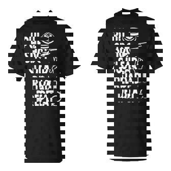 Trap Shooter Gear Pull Shoot Swear Reload Repeat T-Shirt - Monsterry