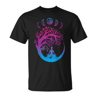 Tree Of Life Spiritual Moon Phases Yoga T-Shirt - Geschenkecke