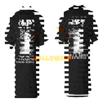 Trick Or Treat Halloween Ghost Rainbow T-Shirt - Monsterry