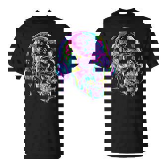 Trippy Melting Music Headset DJ Cosmic Vaporwave T-Shirt - Monsterry