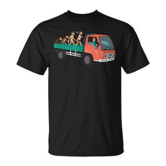 Truck Driver Trucker Highway Freighter Evolution T-Shirt - Monsterry