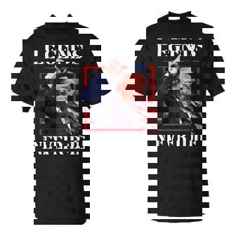 Trump 2024 Legends Never Die Fight Trump Fist Pump Shot T-Shirt - Monsterry