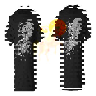 Trumpkin Skeleton Zombie Unicorn Hunting Gun Lover Halloween T-Shirt - Monsterry
