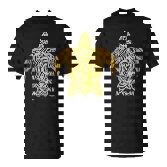 Turtle Tribal Pattern Diving Sea Turtle T-Shirt - Monsterry