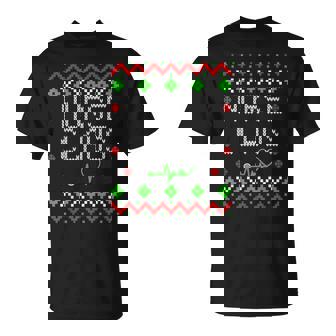 Ugly Christmas Nurse RN And NP For Holiday Work Party T-Shirt - Monsterry
